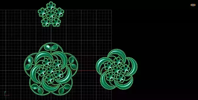 Pendent Set 4 flower design