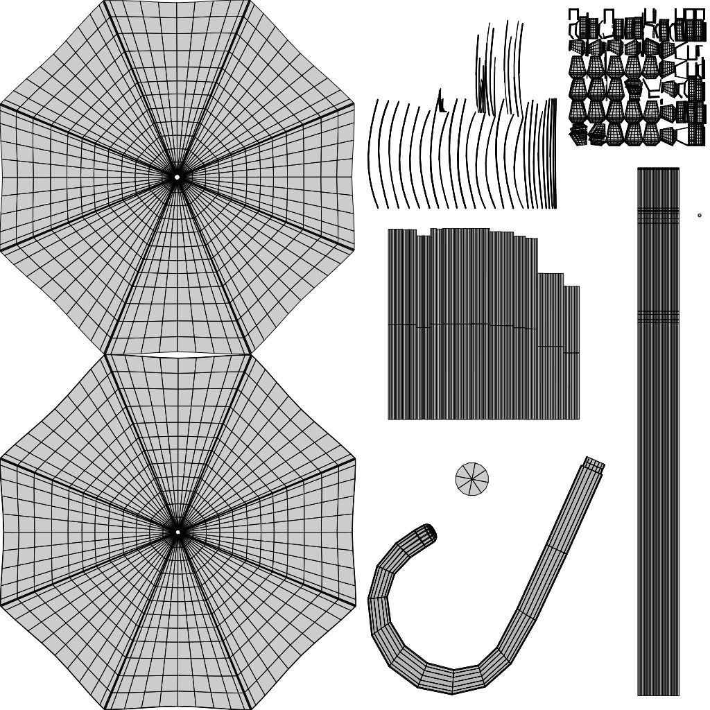 Generic Umbrella Low-poly 3D model_12