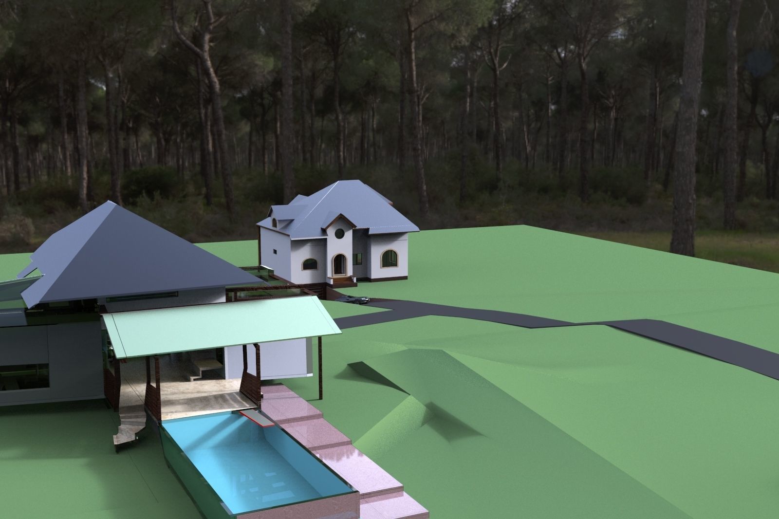 FarmHouse house with roof 3D model_34