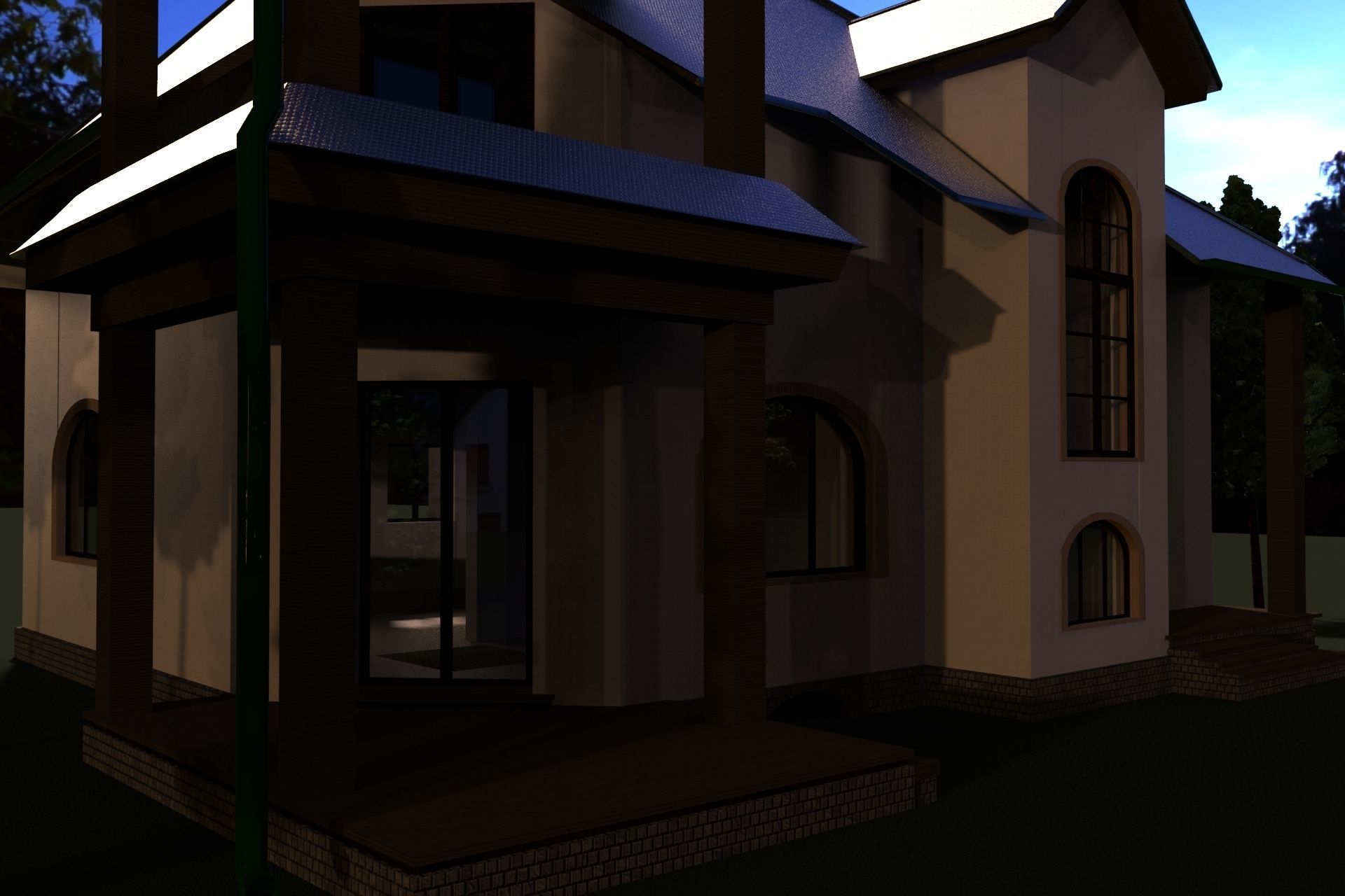 FarmHouse house with roof 3D model_20