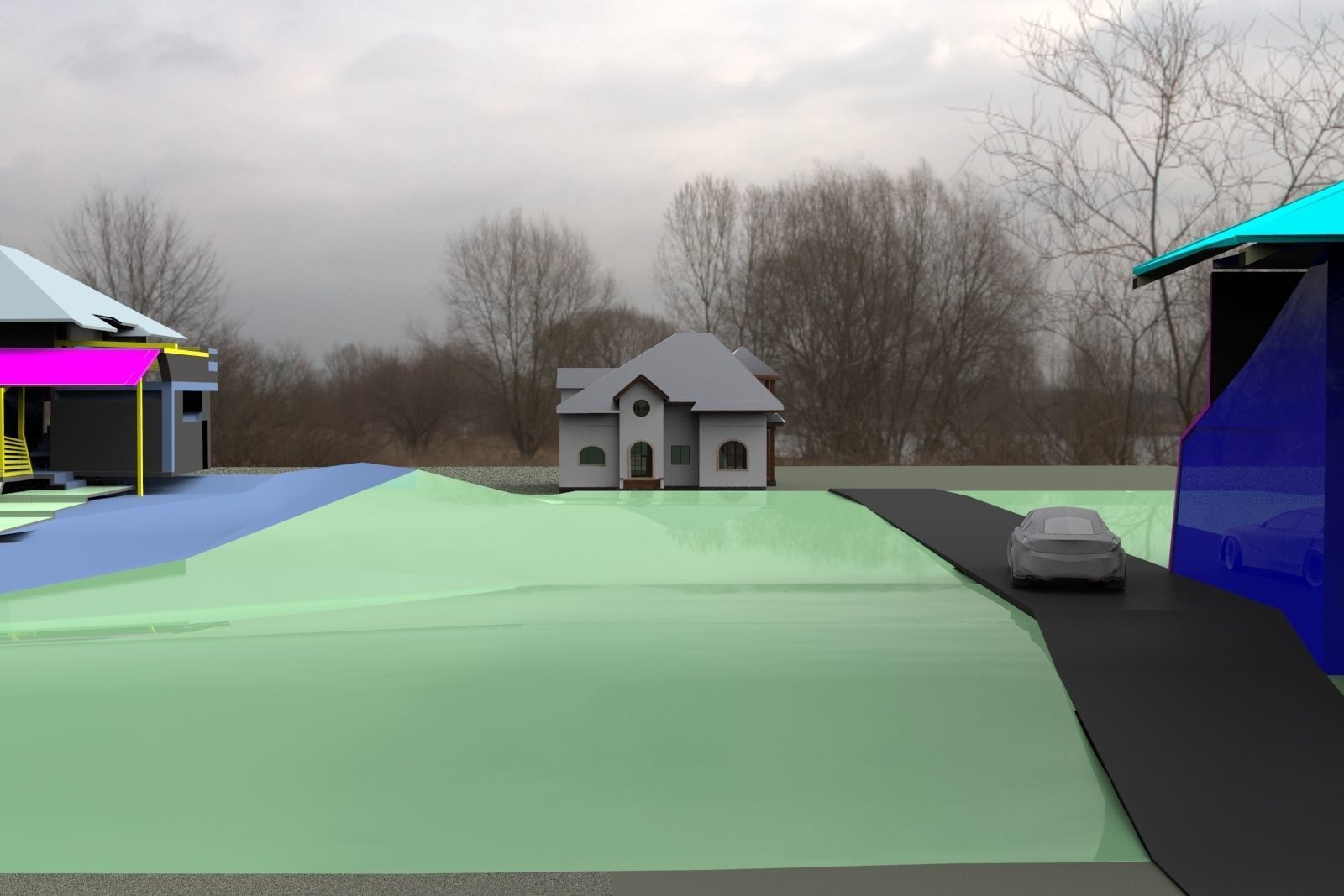 FarmHouse house with roof 3D model_52