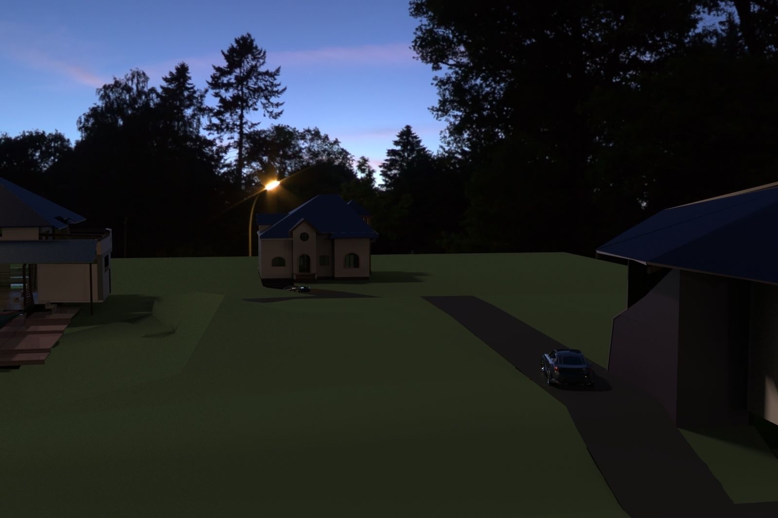 FarmHouse house with roof 3D model_21
