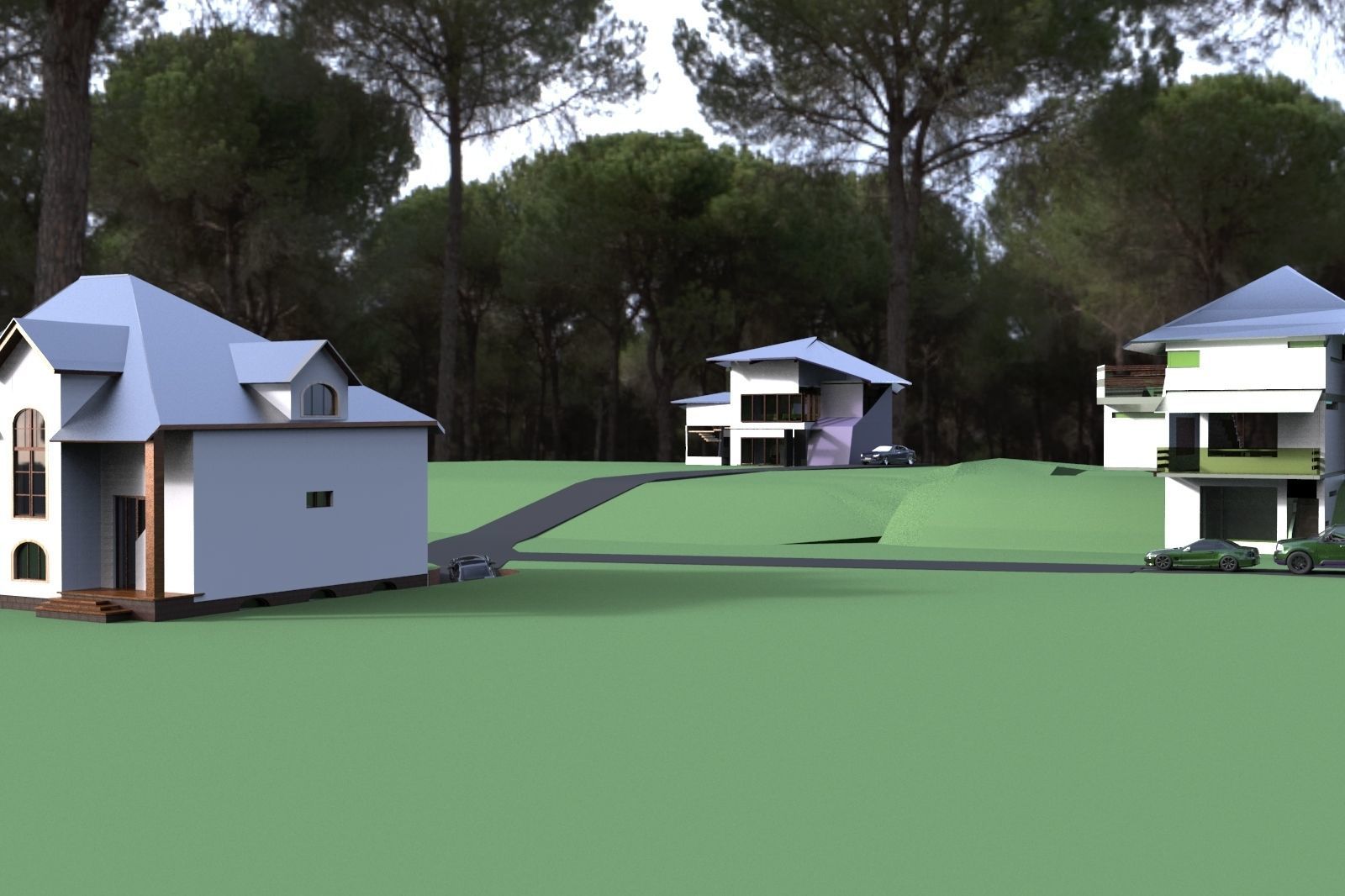 FarmHouse house with roof 3D model_25