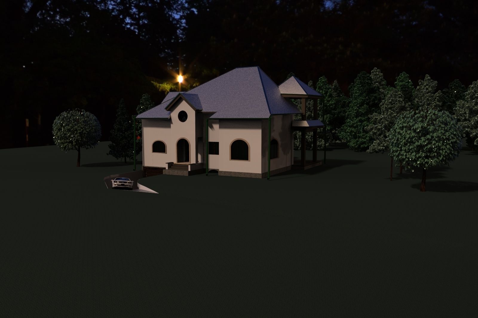 FarmHouse house with roof 3D model_11