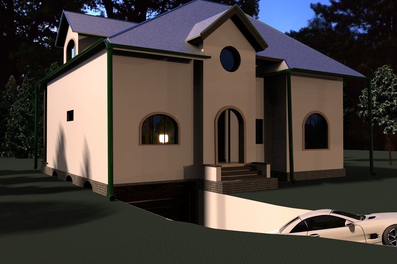 FarmHouse house with roof 3D model_17