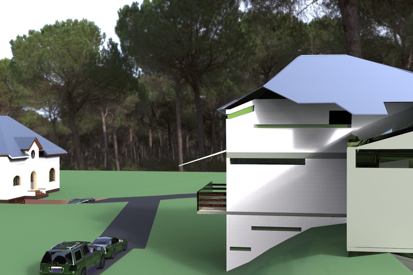 FarmHouse house with roof 3D model_31
