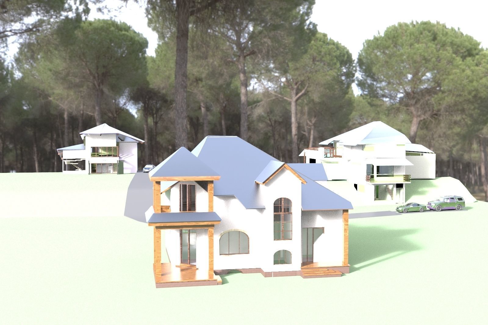 FarmHouse house with roof 3D model_23