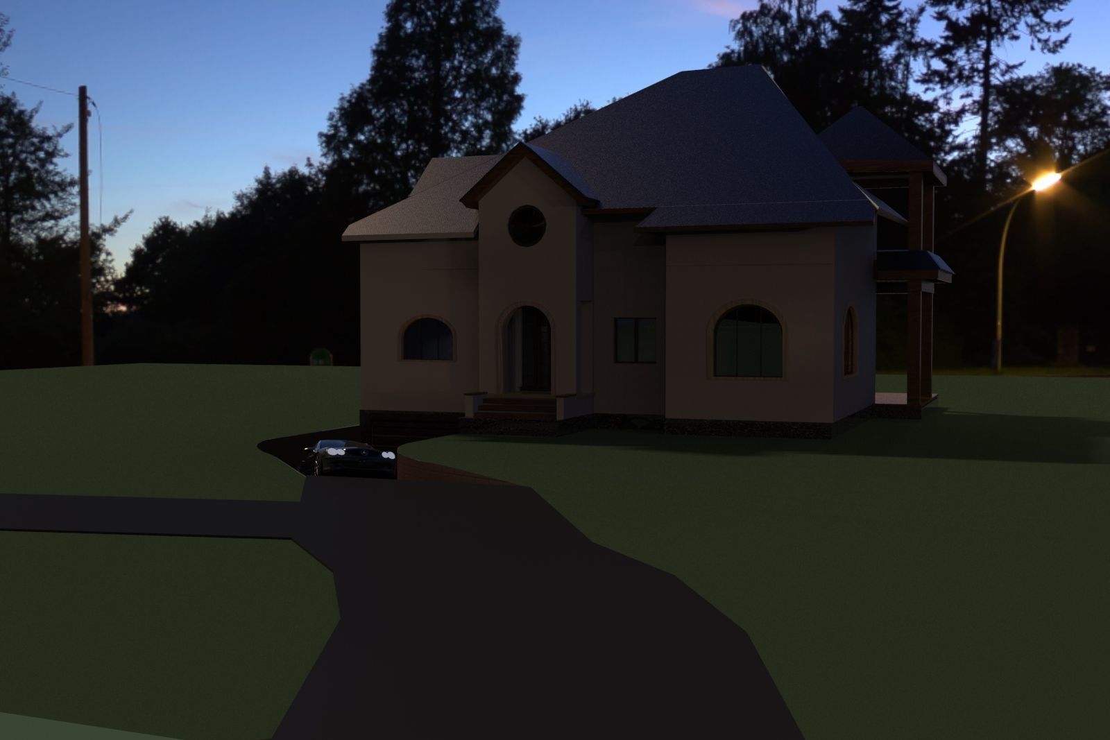 FarmHouse house with roof 3D model_56