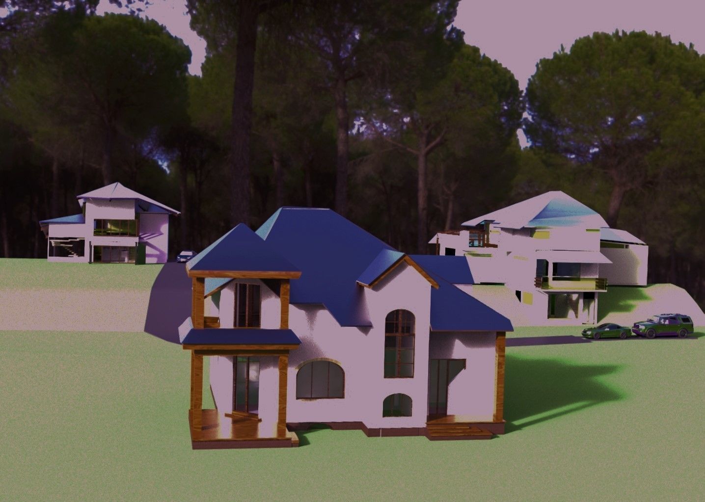 FarmHouse house with roof 3D model_22