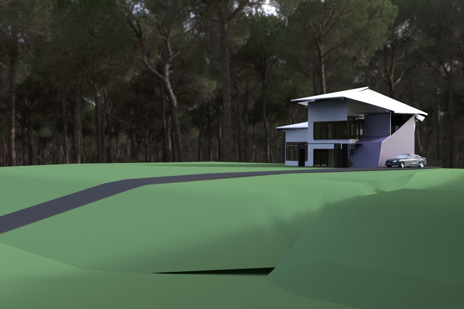 FarmHouse house with roof 3D model_28