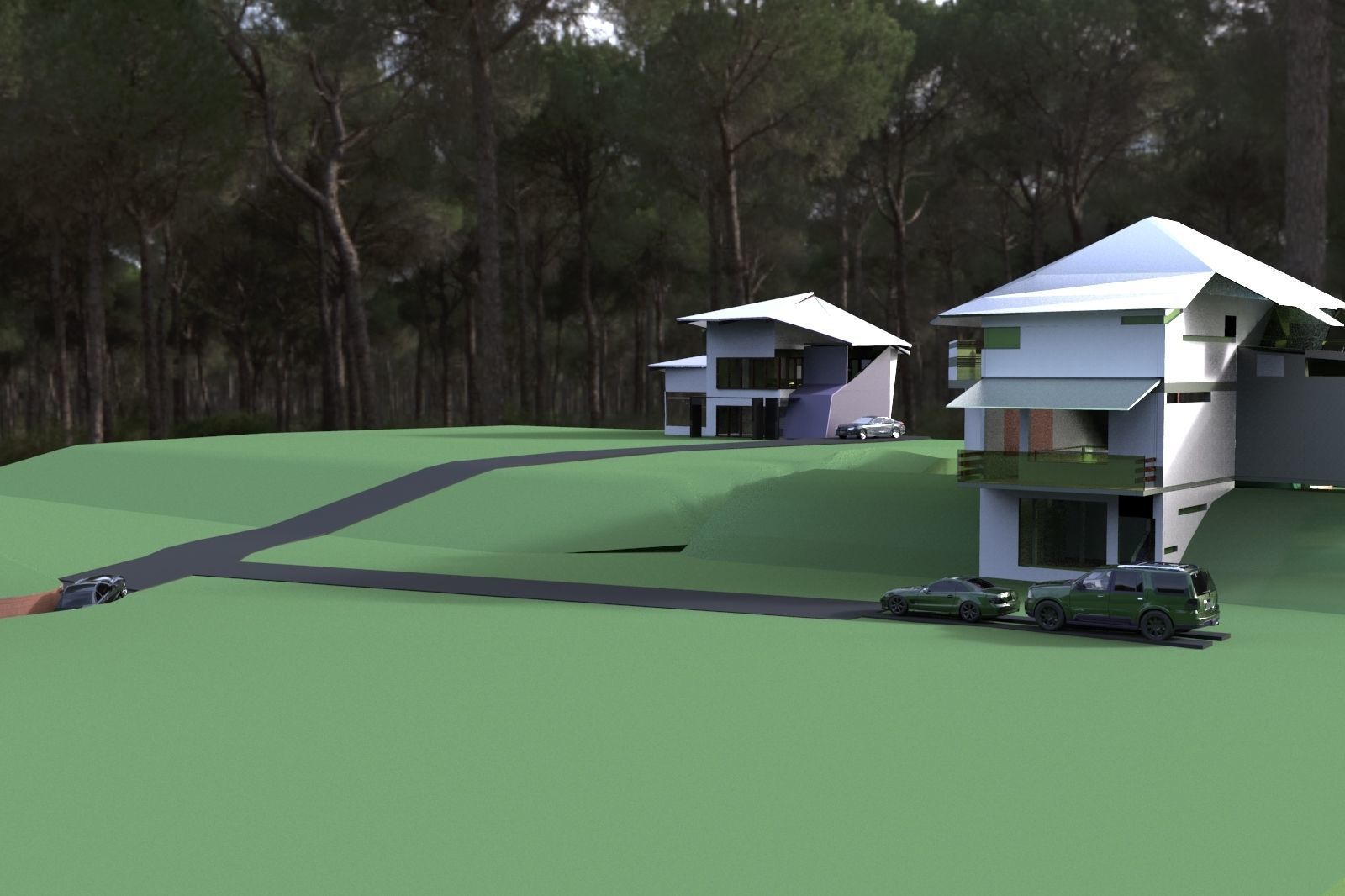 FarmHouse house with roof 3D model_30