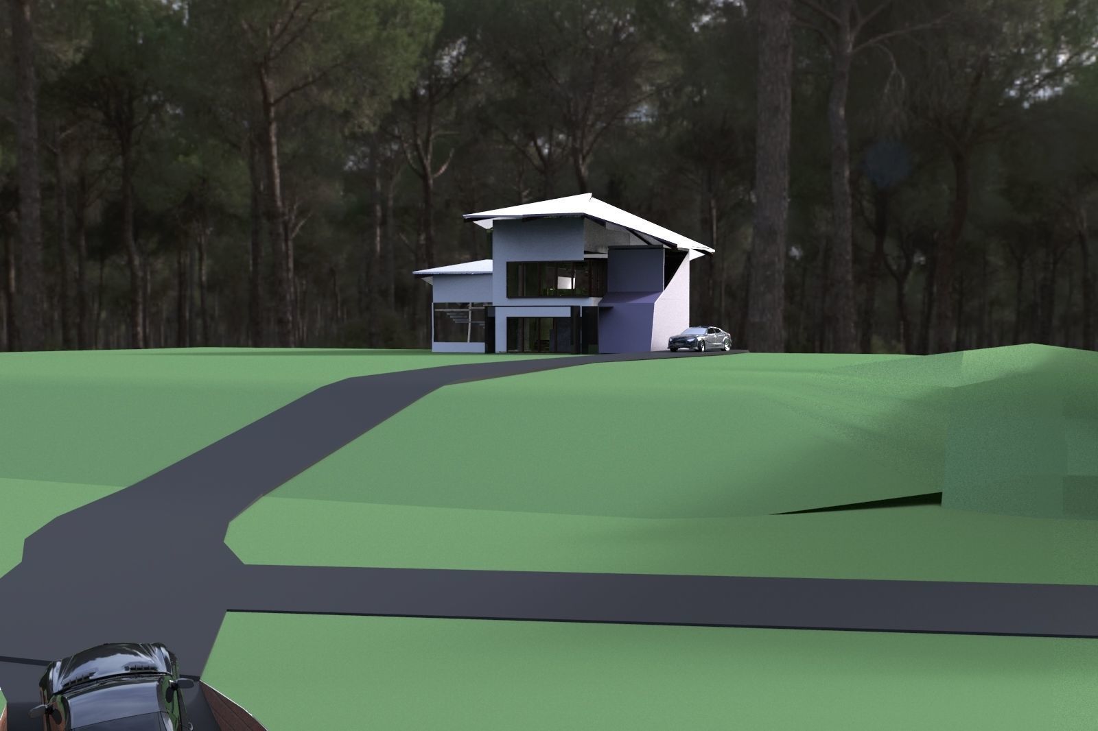 FarmHouse house with roof 3D model_27