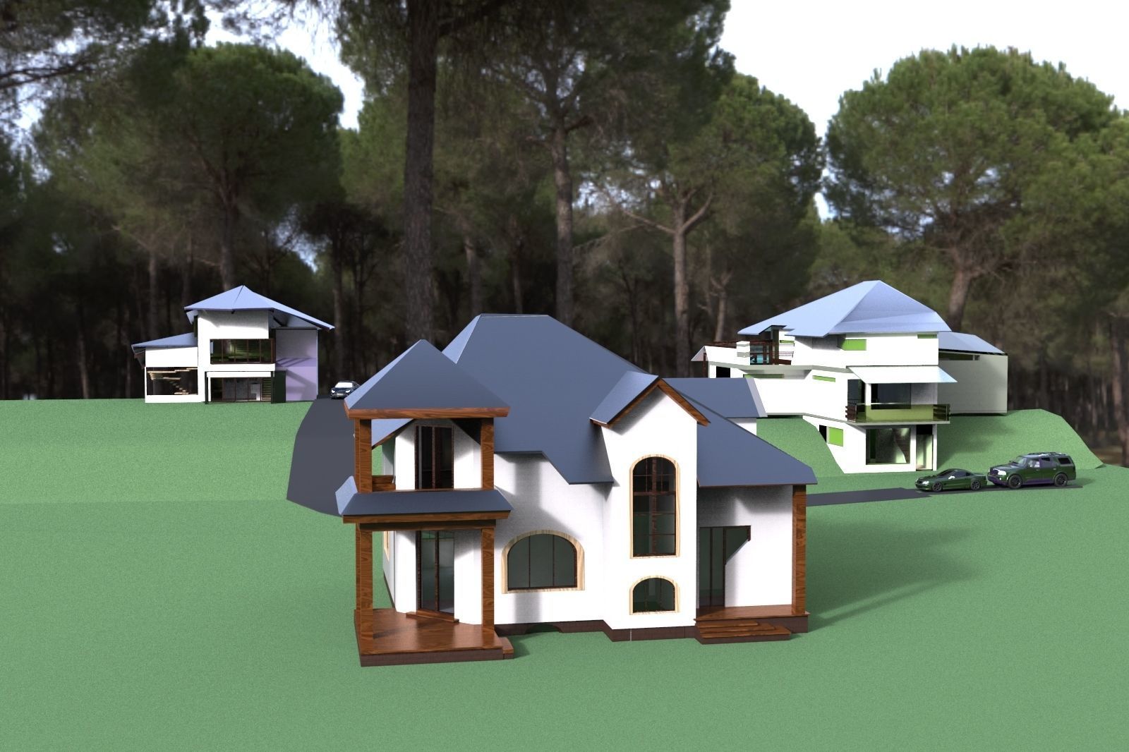 FarmHouse house with roof 3D model_29