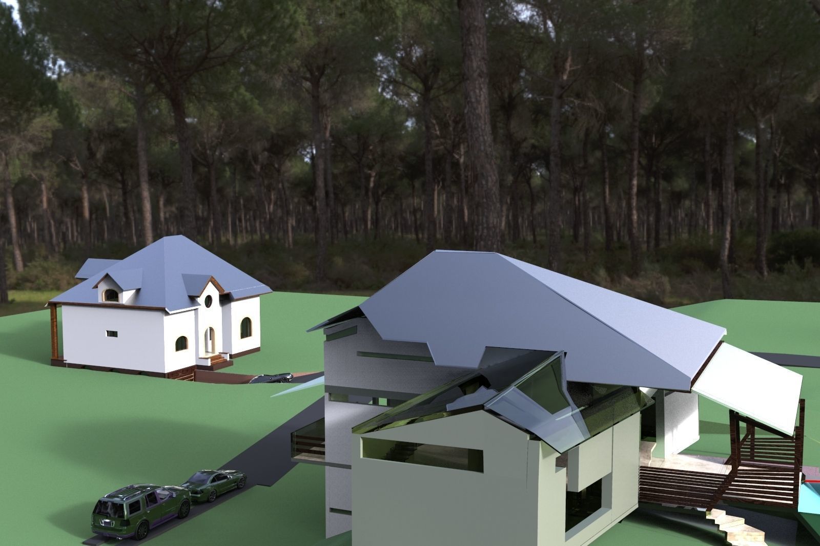FarmHouse house with roof 3D model_32