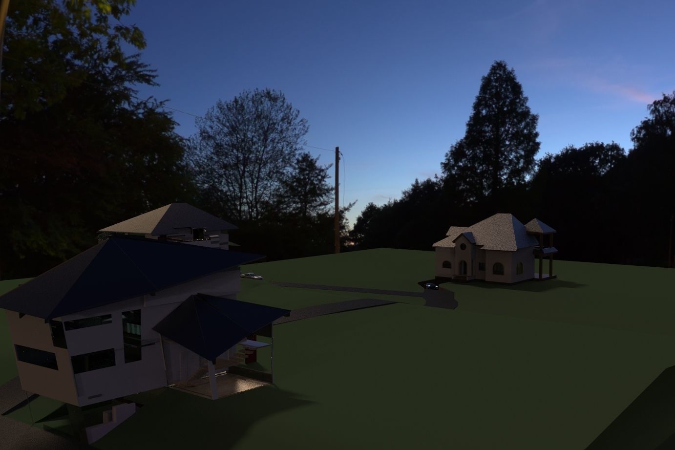 FarmHouse house with roof 3D model_24