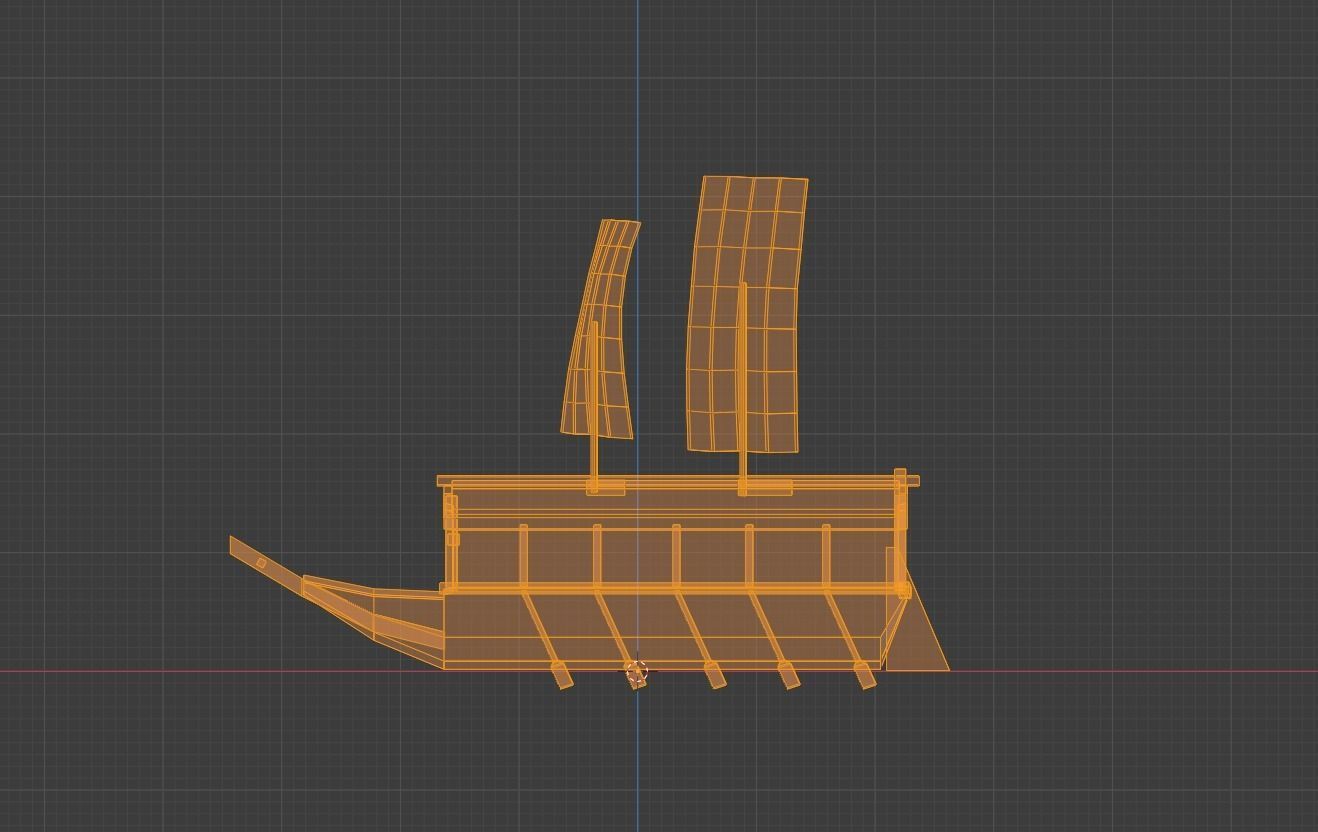 Korean Turtle Ship - Medieval Warship Low-poly 3D model_12