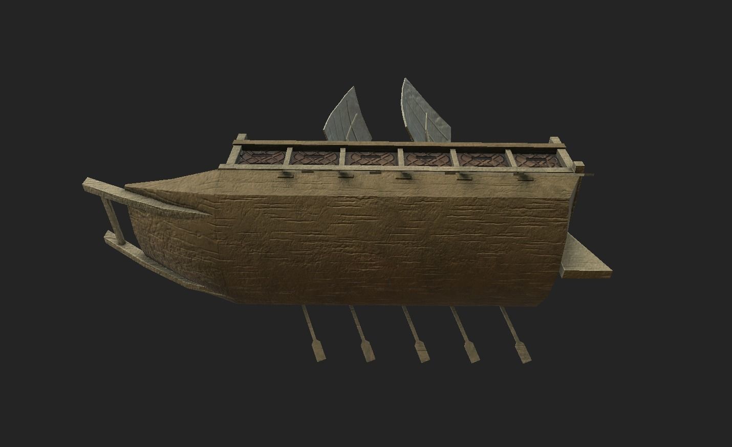 Korean Turtle Ship - Medieval Warship Low-poly 3D model_13