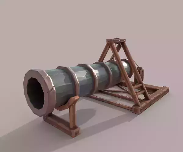 Low poly Stylized Huge Cannon