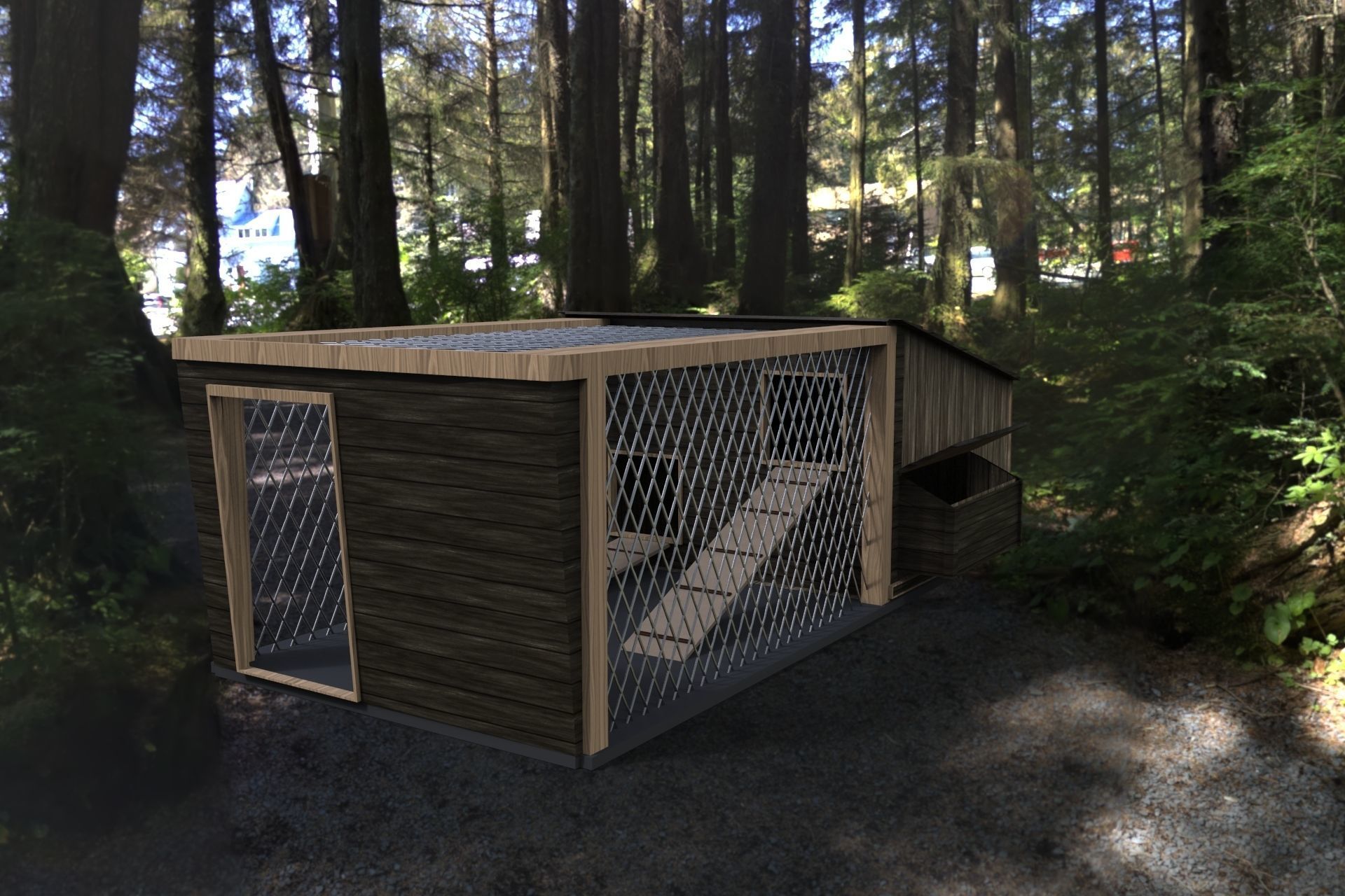 Chicken House Chicken Coop 3D model_9