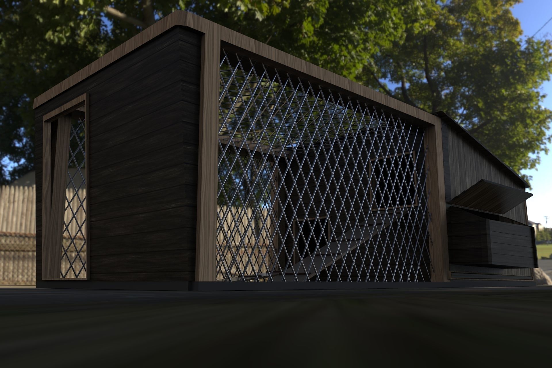 Chicken House Chicken Coop 3D model_6