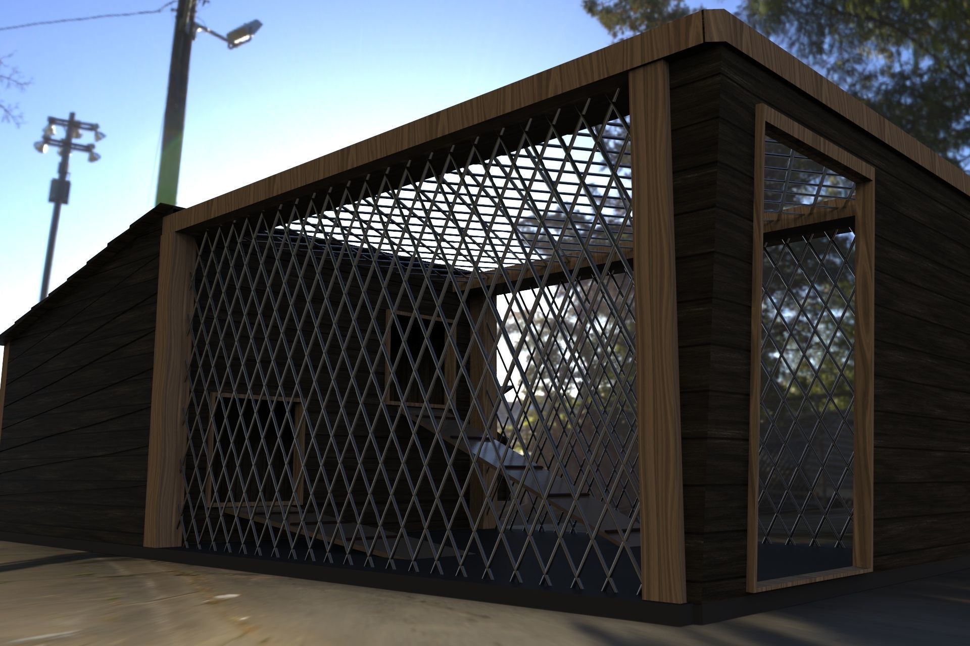 Chicken House Chicken Coop 3D model_7