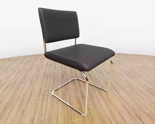  chair black leather and nickel material