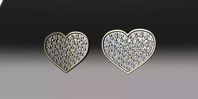 Heart Diamond Stud Earrings