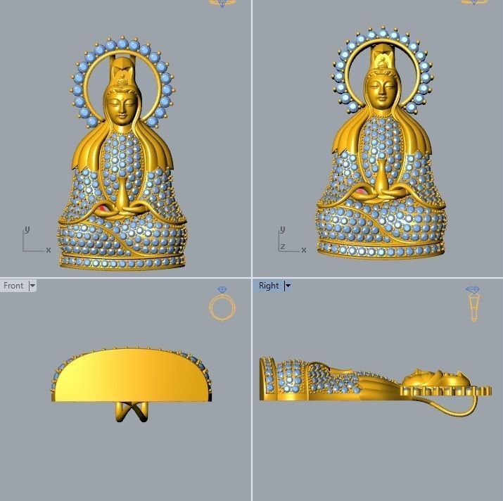 Pendant diamond Buddha 3D print model_1