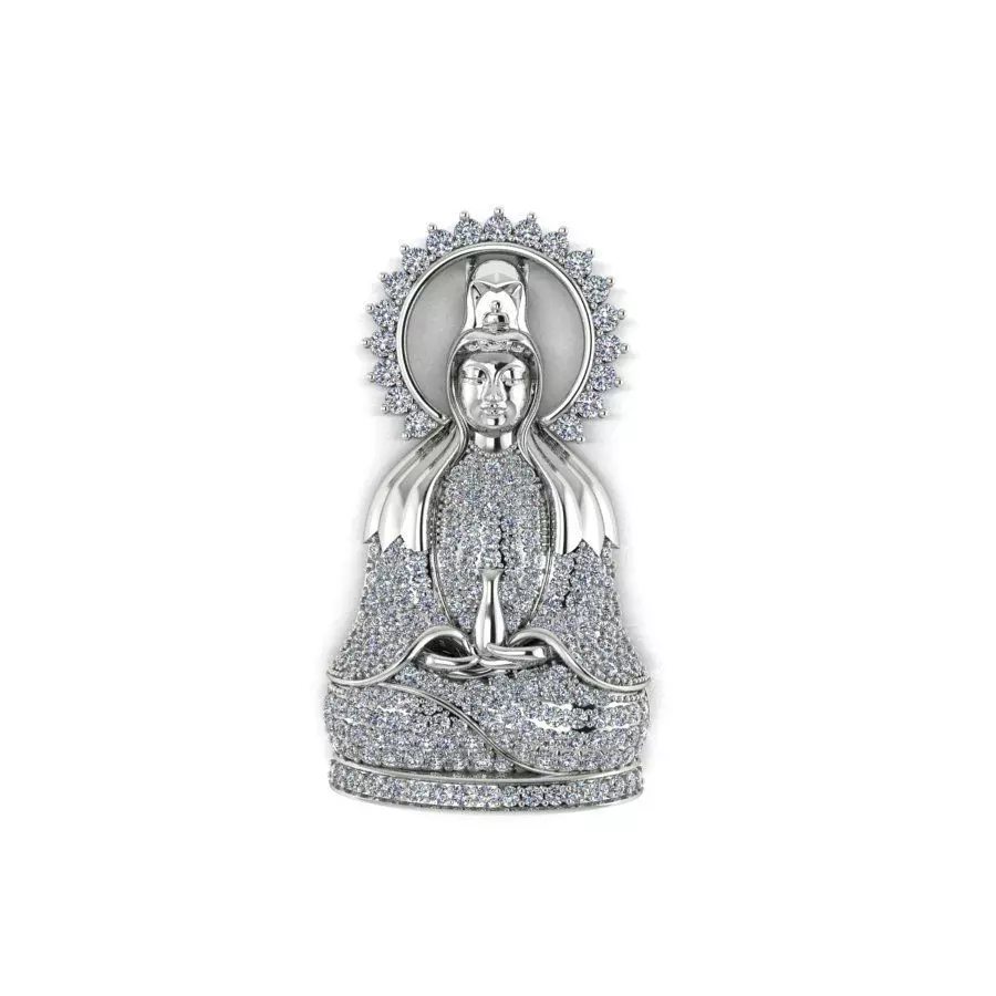 Pendant diamond Buddha 3D print model_0