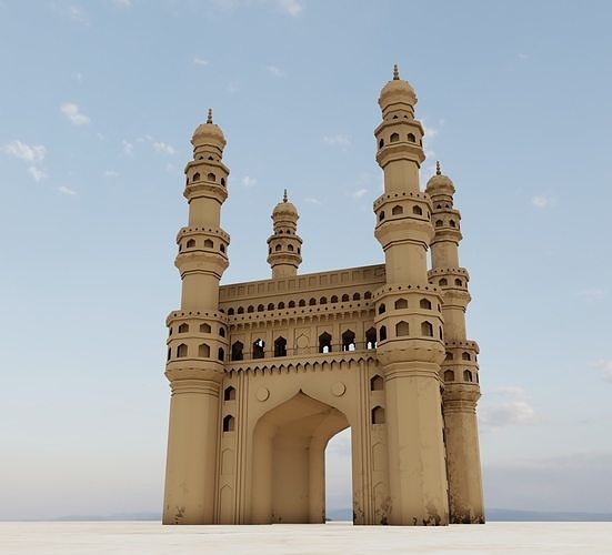 Charminar Hydrabad India Free low-poly 3D model