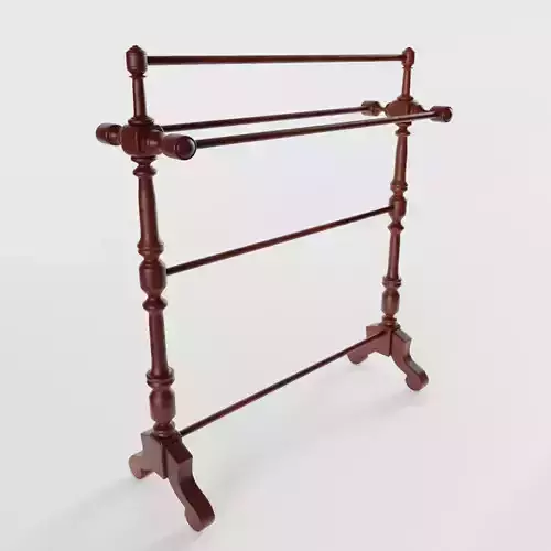 Victorian Mahogany Towel Rail 3D model