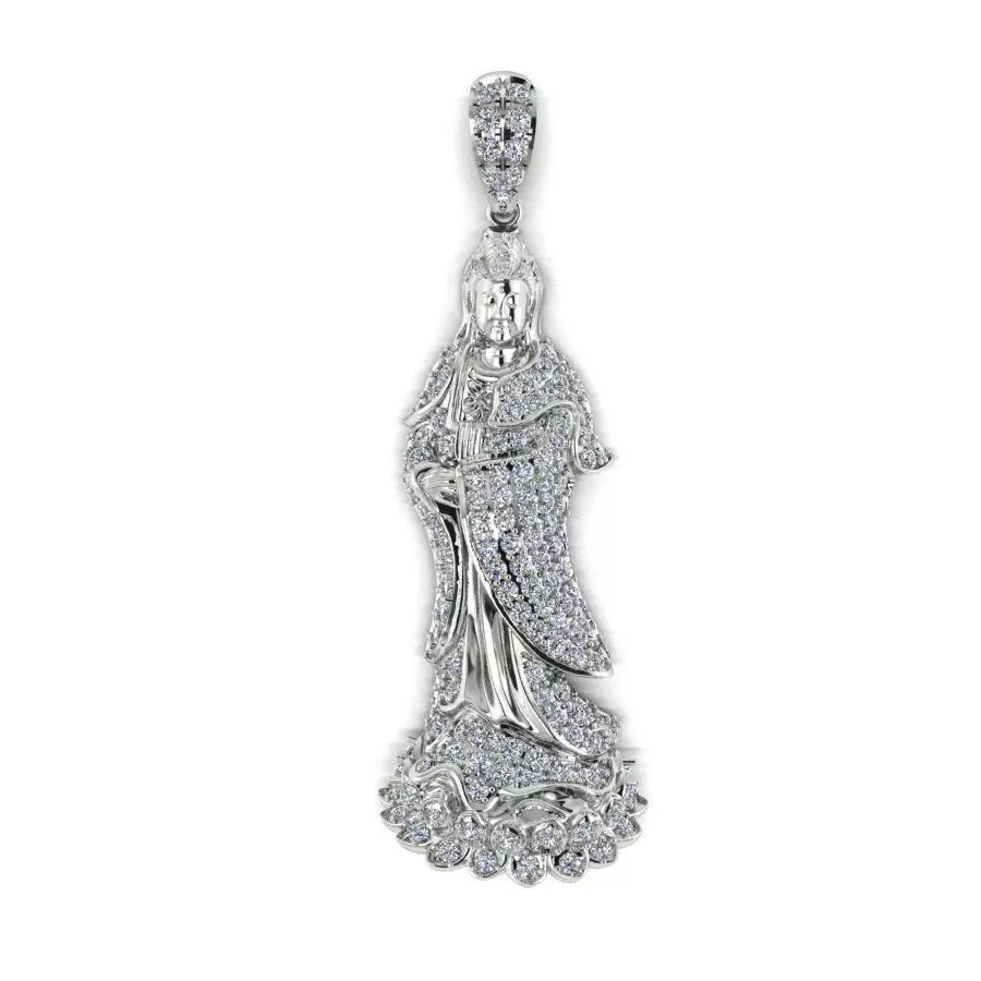 Pendant diamond Buddha 3D print model_0
