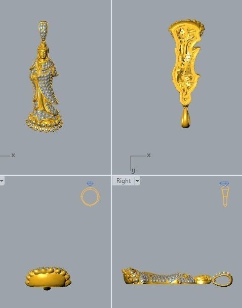 Pendant diamond Buddha 3D print model_1