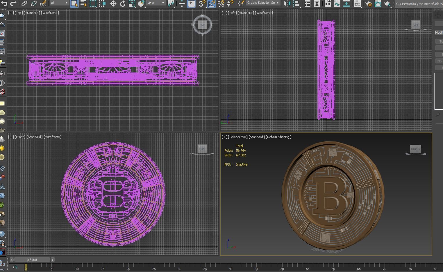 bitcoin  concept 3D model_8
