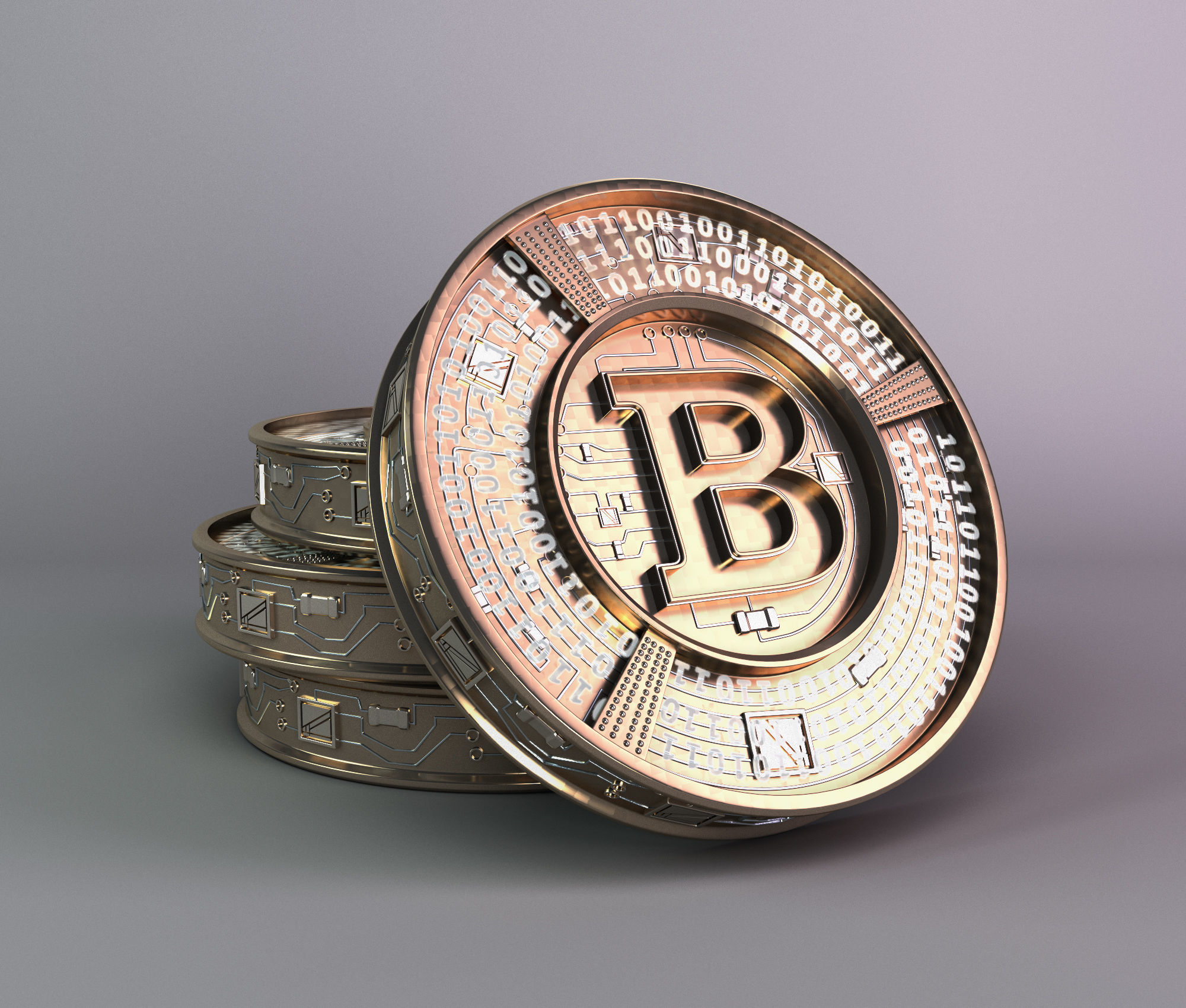 bitcoin  concept 3D model_5