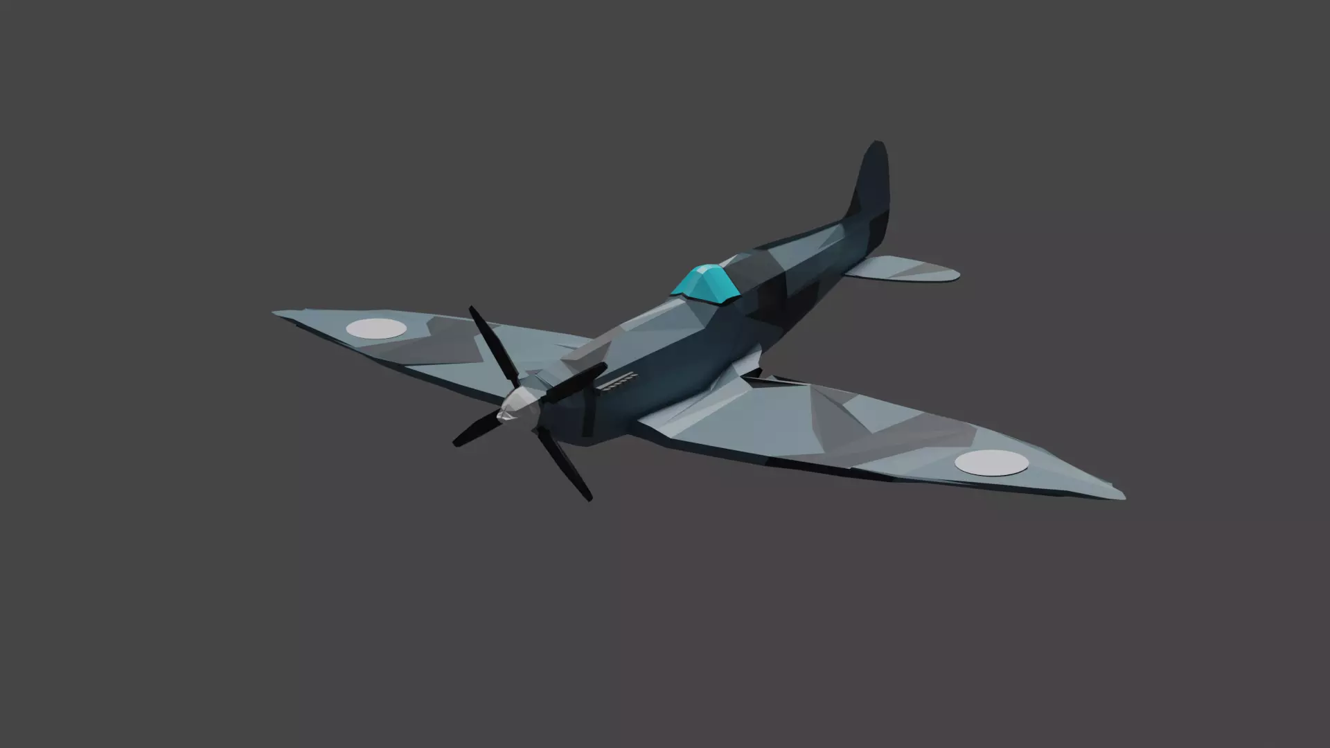 Cartoon Spitfire Free low-poly 3D model