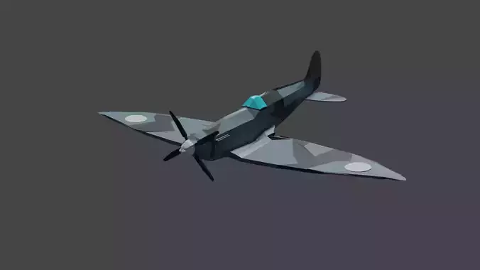 Cartoon Spitfire Free low-poly 3D model