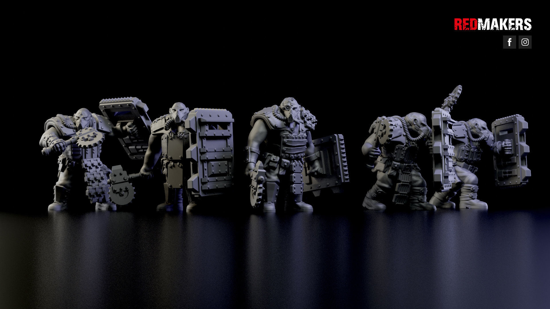 Squad of Abhuman Giants in heavy armor - Imperial Force 3D print model_17