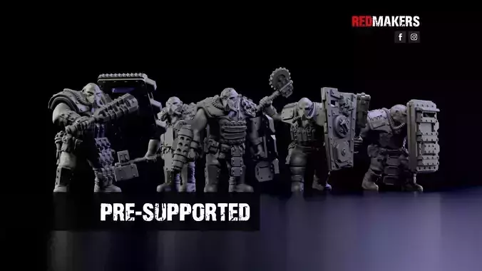 Squad of Abhuman Giants in heavy armor - Imperial Force 3D print model