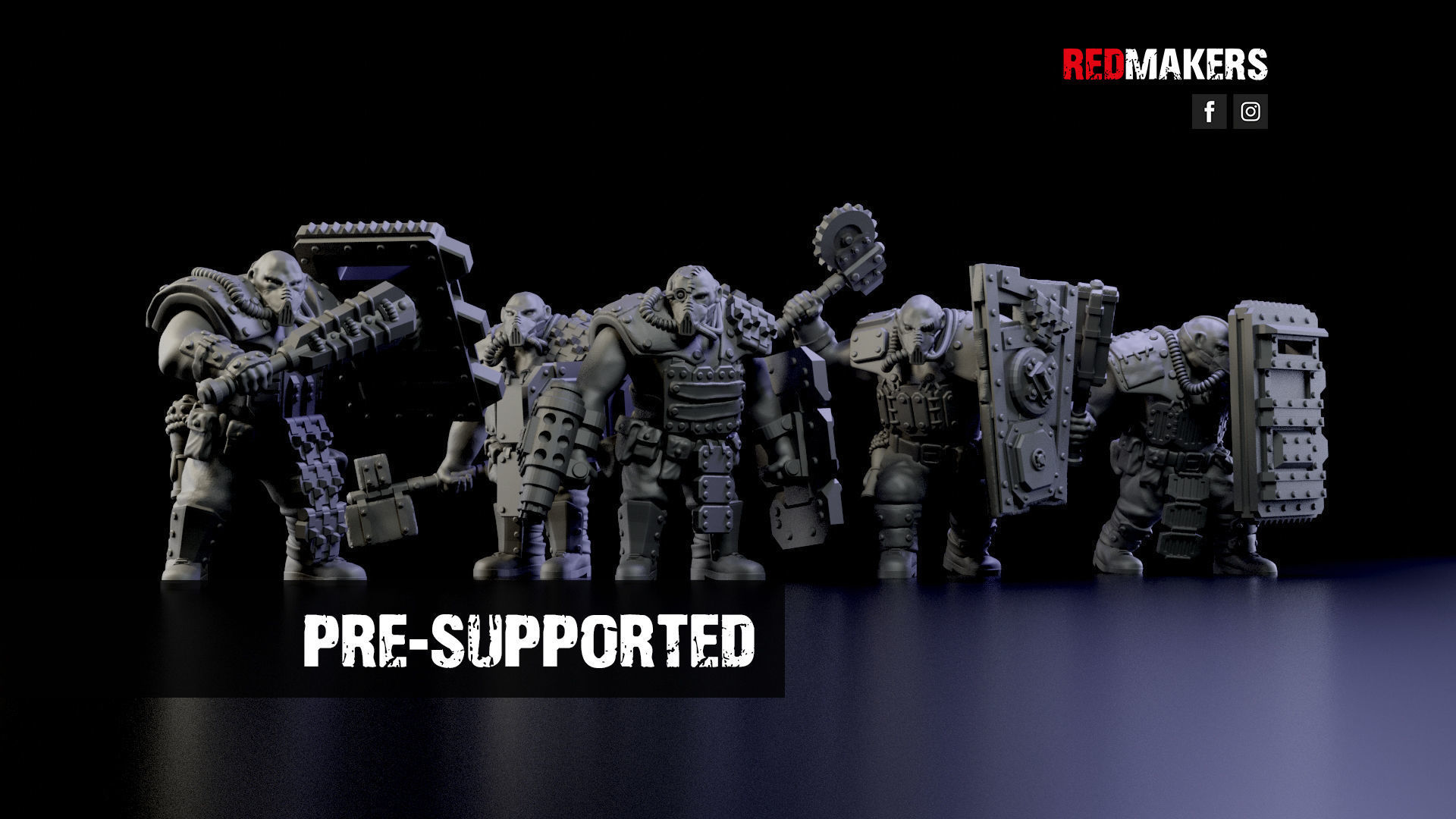 Squad of Abhuman Giants in heavy armor - Imperial Force 3D print model_0