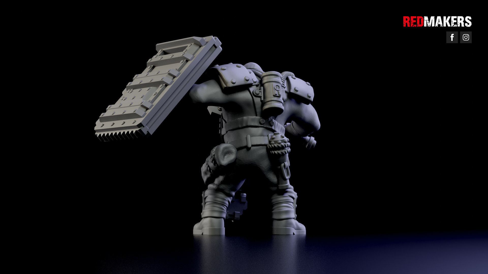 Squad of Abhuman Giants in heavy armor - Imperial Force 3D print model_5