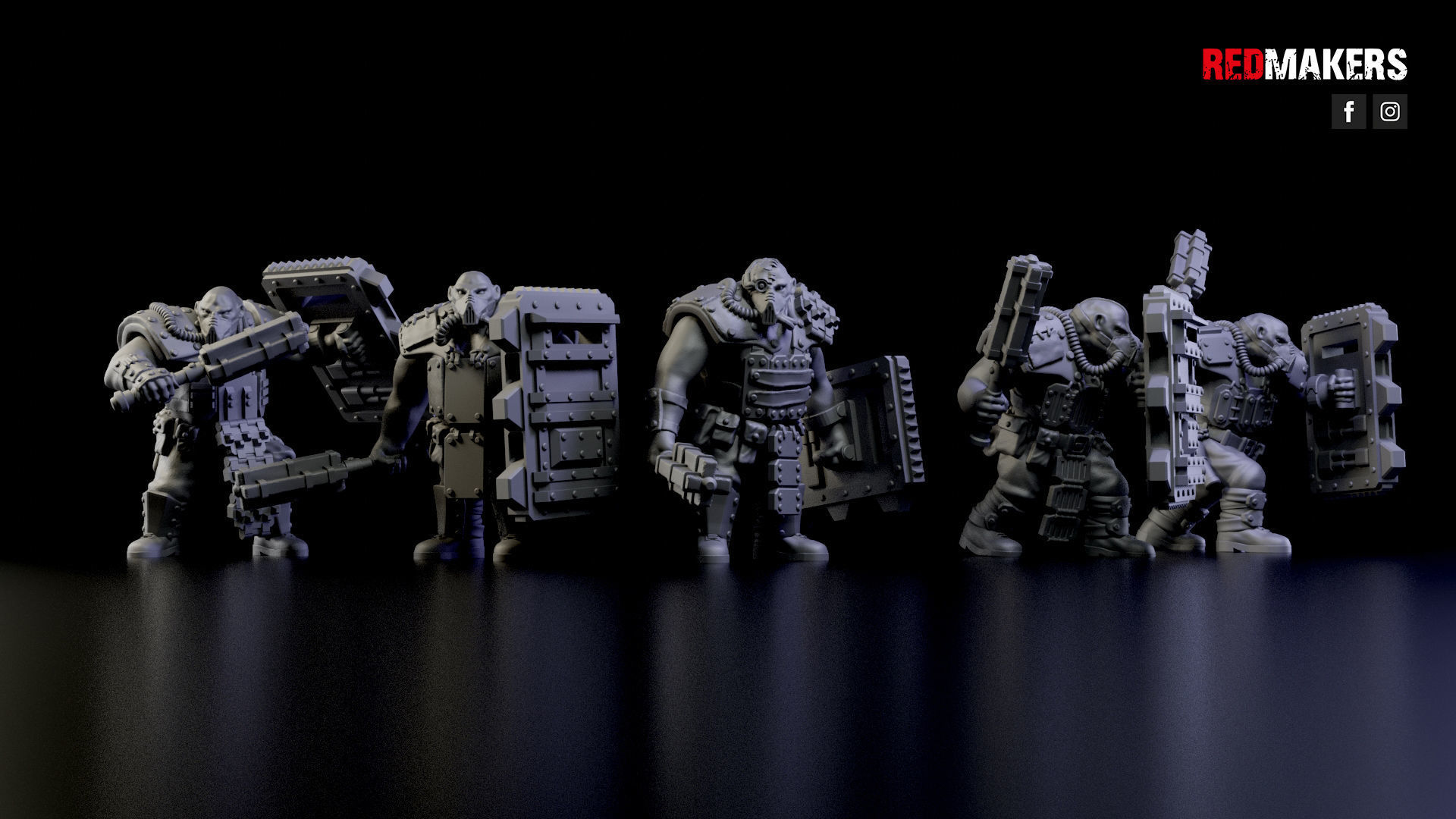 Squad of Abhuman Giants in heavy armor - Imperial Force 3D print model_16
