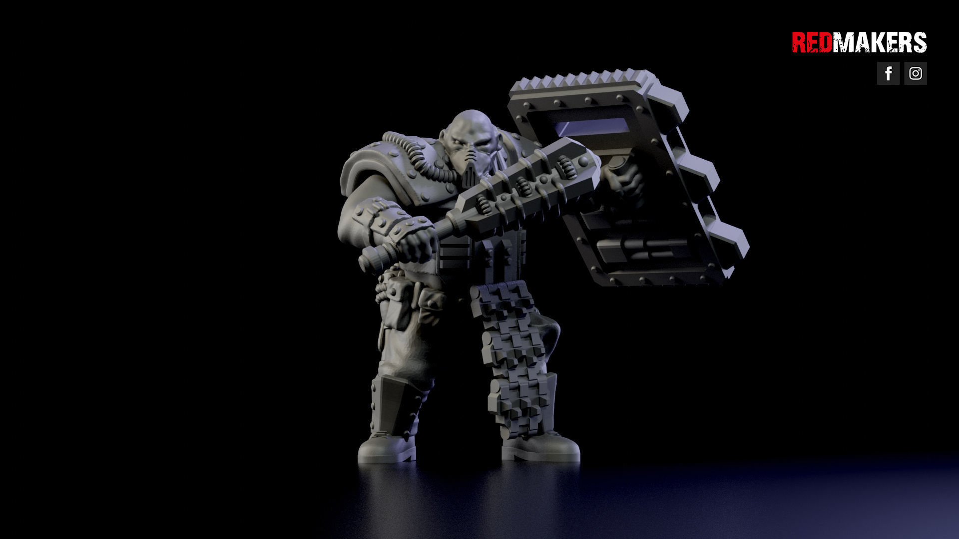 Squad of Abhuman Giants in heavy armor - Imperial Force 3D print model_4