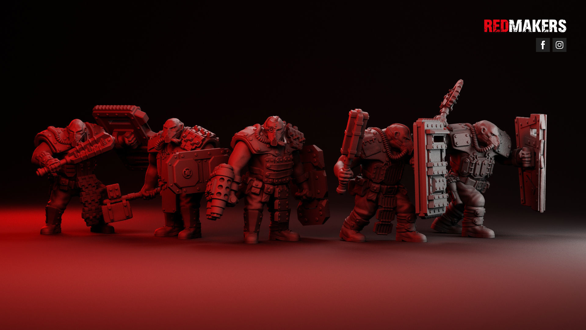 Squad of Abhuman Giants in heavy armor - Imperial Force 3D print model_38
