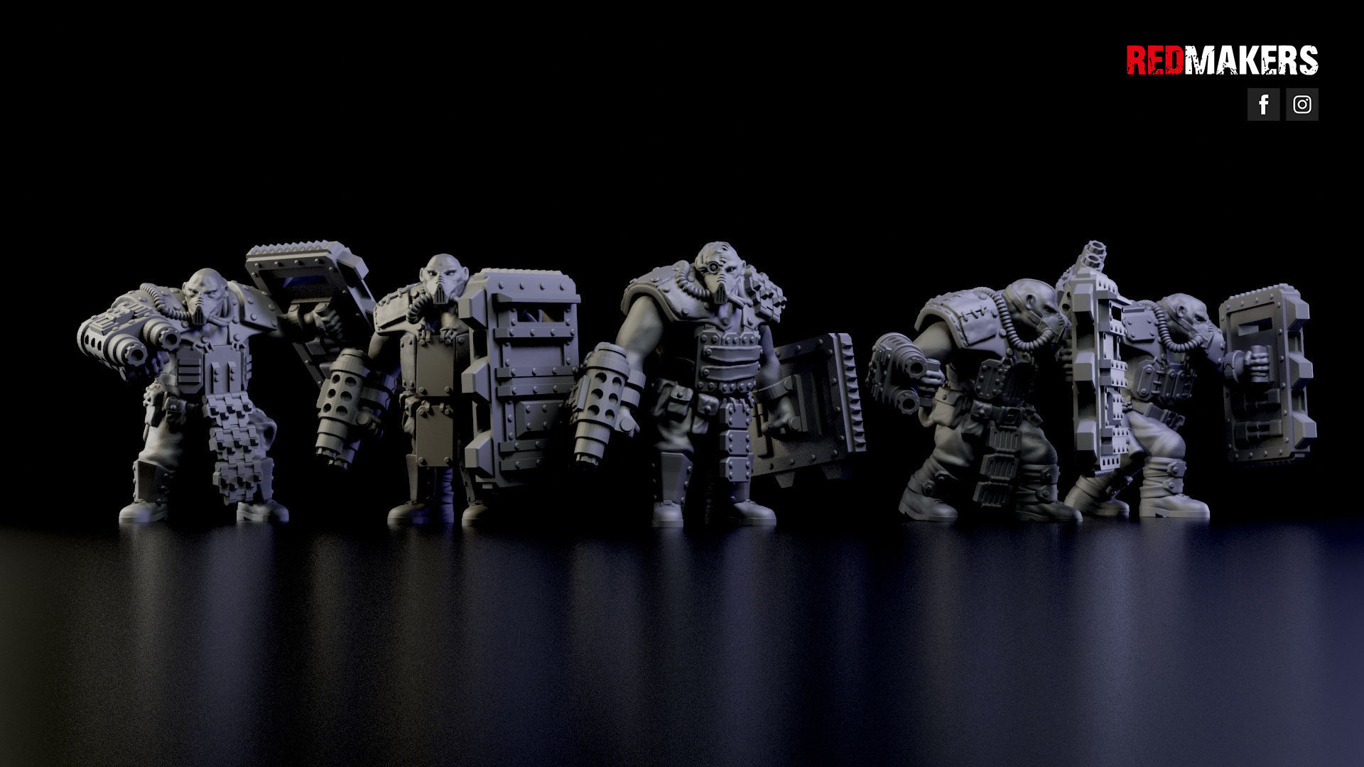 Squad of Abhuman Giants in heavy armor - Imperial Force 3D print model_14