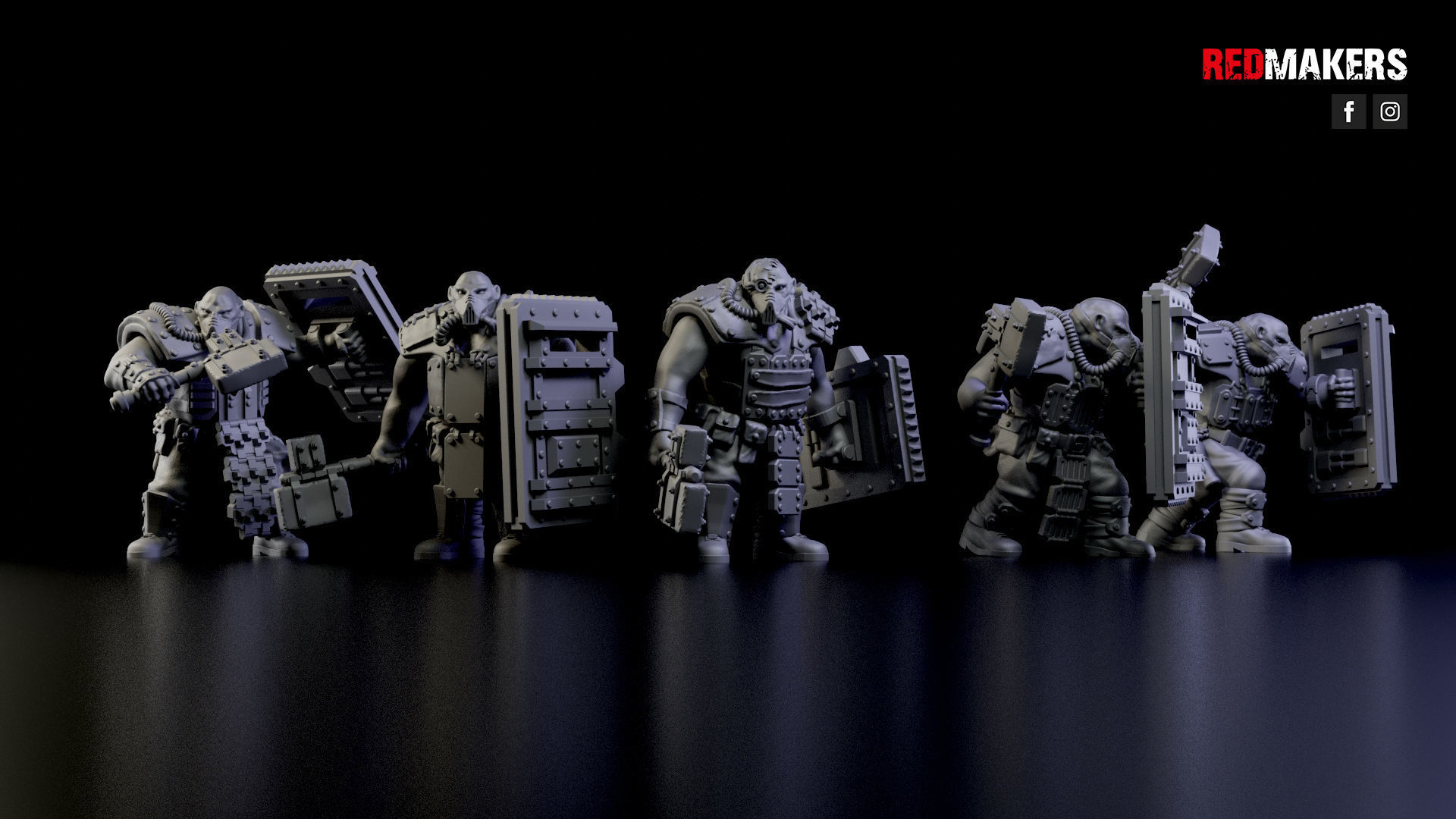 Squad of Abhuman Giants in heavy armor - Imperial Force 3D print model_19