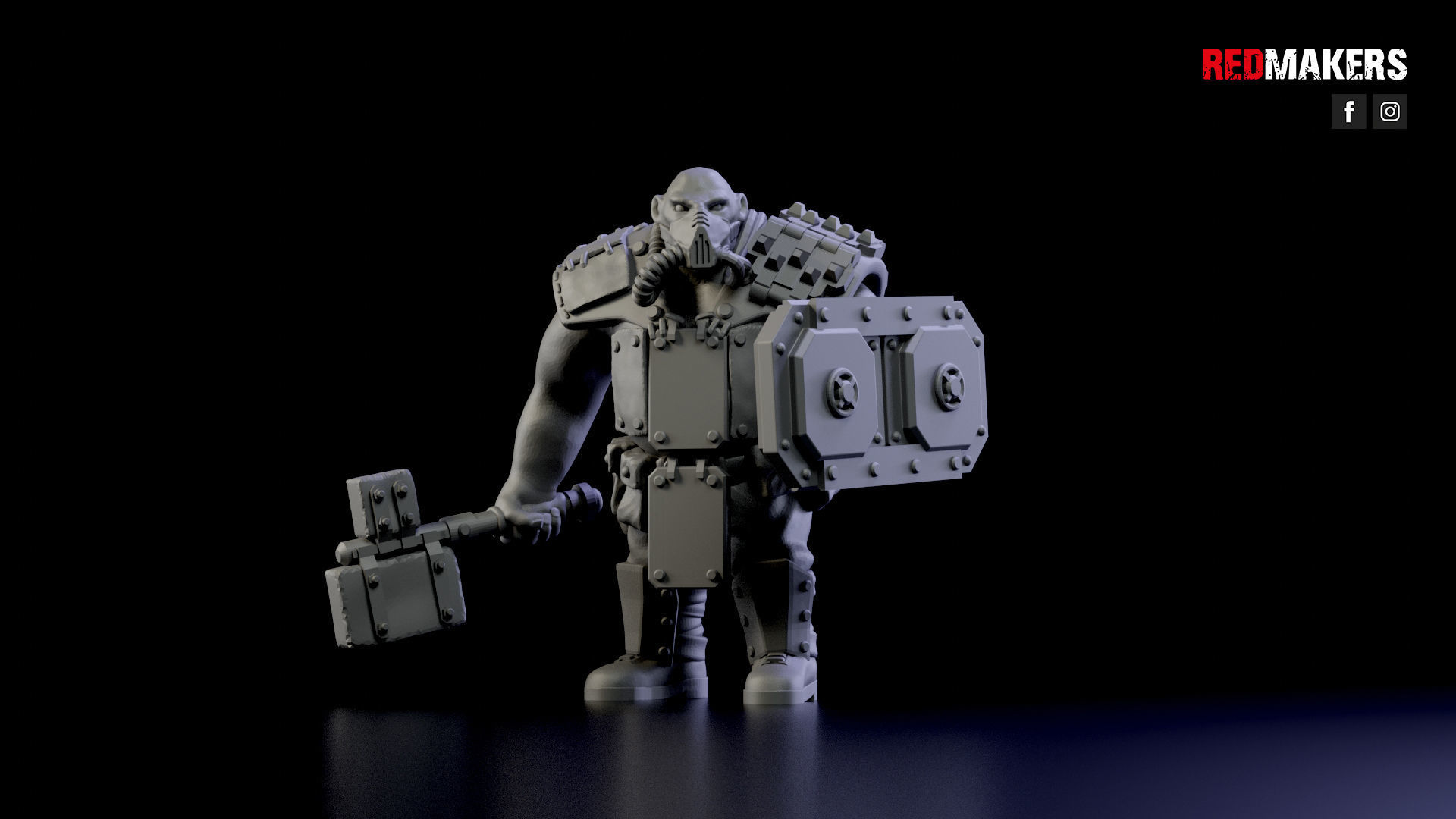 Squad of Abhuman Giants in heavy armor - Imperial Force 3D print model_6