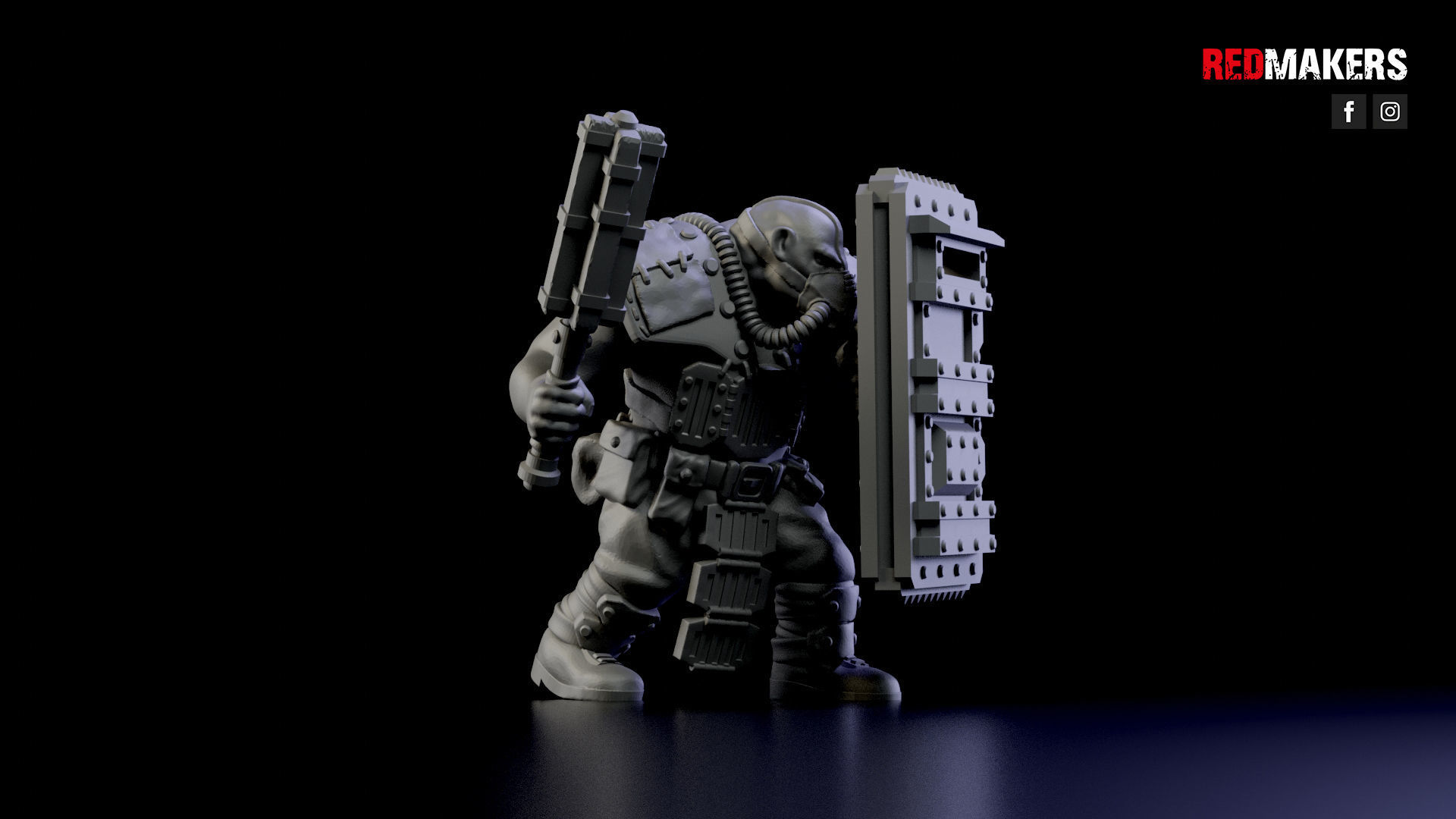 Squad of Abhuman Giants in heavy armor - Imperial Force 3D print model_8