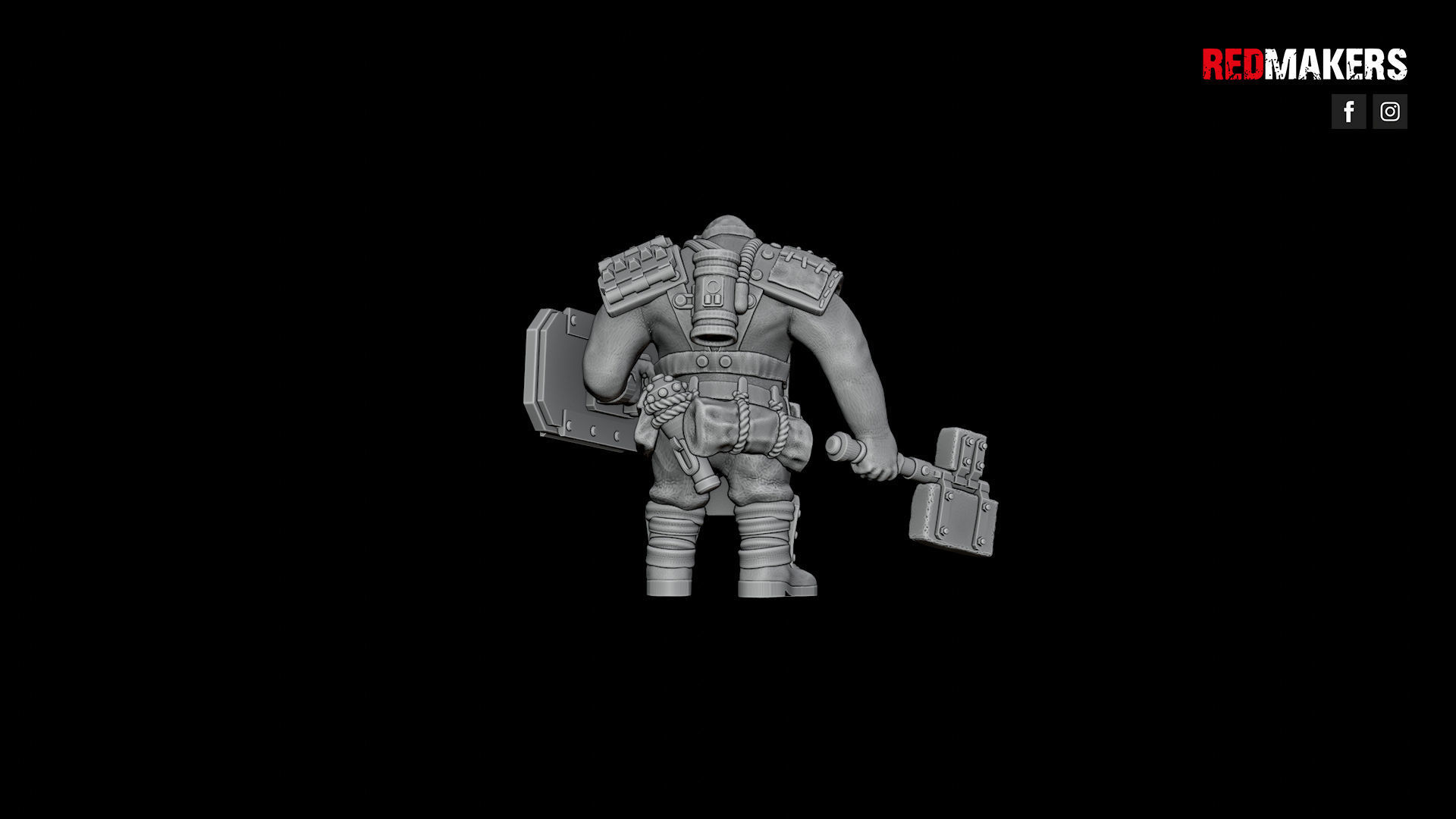 Squad of Abhuman Giants in heavy armor - Imperial Force 3D print model_24