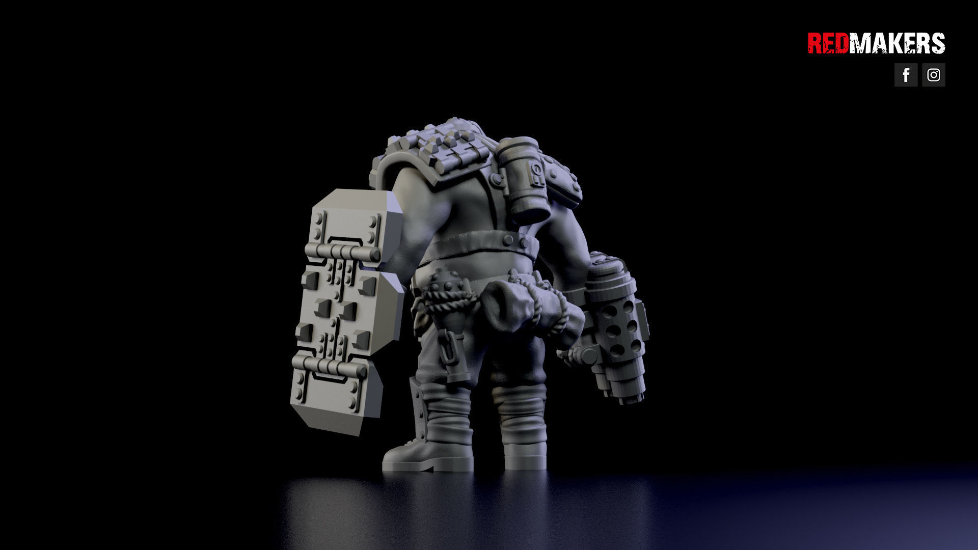 Squad of Abhuman Giants in heavy armor - Imperial Force 3D print model_11